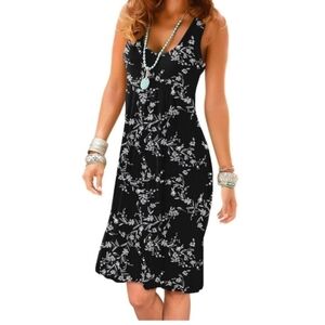 NEW Anyjoin Woman's Black Floral Tank Dress